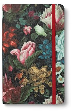 IF Bookaroo Notebook A5 Journal - Dark Floral, 192 Pages, Faux leather