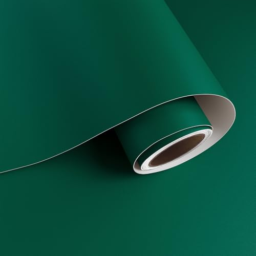 VaryPaper Forest Green Peel and Stick Wallpaper 40cmx200cm Matte Green Contact Paper for Furniture Sticky Back Plastic Stick on Wallpaper for Living Room Bedroom Cupboards Worktop Vinyl Covering