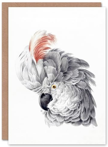 Artery8 Aert Schouman Art Card Cockatoo Parrot Head Watercolour