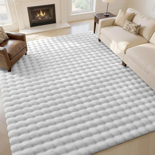 Homaxy 3D Bubble Waschbar Groß Teppich Wohnzimmer 120x160 cm, Grau | Antirutsch Waschbar Teppich, Weich Flauschig Teppiche fürs Kinderzimmer, Schlafzimmer