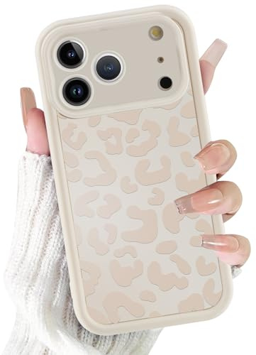 Vxinvnoi für iPhone 17 Pro Hülle, Aesthetic Leopard Muster Handyhülle Motiv Design Dünne Schutzhülle Weich Matte Silikon Süßes Frauen Mädchen Stoßfest Case für iPhone 17 Pro 6,3'' - Beige