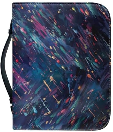 Bibel Hülle Tasche Zusammenfassung Große Pu-Leder Buchhülle Für Damen Und Herren, Vielseitige Buchschutz Mit Griff, Reißverschluss, Taschen Und Stiftfächern 30.5x6.1cm