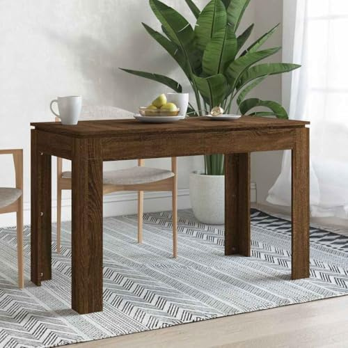 Fangmaliuyun Esstisch 120x60x76 cm braun Eichen-Optik Kleiner Küchentisch klapptisch-ähnliche Montage Modernes Design Robuste Holzwerkstoff-Platte für Küche Esszimmer Balkon Bistro