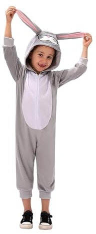 Generisch Osterhase Kapuzenoverall Unisex Tierkostüm Weich Plüsch Karneval Cosplay Dekoration Geschenk