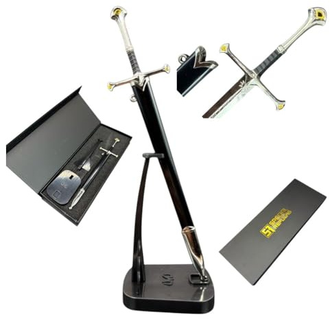 57 SPECIAL REPLICAS Letter Opener Envelope Slitter 22 cm with Stand, Sheath and Giftbox - Inspired by Arragornn LOTR - Collectible Decorative Paper Correspondence Opener, KW1121