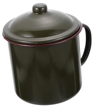 MOKKHNB Tazza Tazza da Tè e Acqua Vintage Verde in Ferro Smaltato Multifunzionale Design Retrò Cinese Unico Elegante e Resistente per Casa e Ristorante