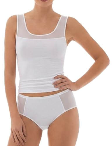 Pompadour Damen Unterhemden mit Tüll-Einsatz | Modal-Mix