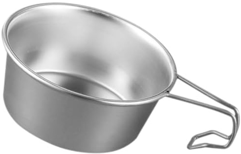 TOVINANNA Cuenco de Acero Inoxidable 304 para Camping con Asas, 400ml, Bordes Lisos y Reducido, Adecuado para Picnic y Cocina al Aire Libre