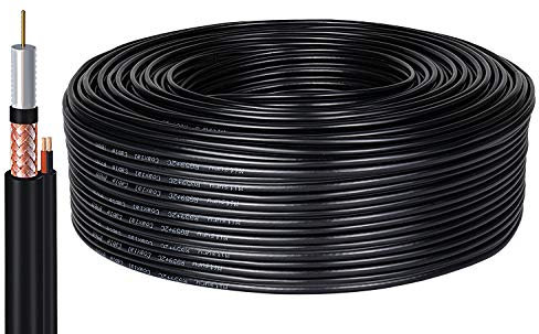 Bobine de câble vidéo coaxial RG59 + 2 fils d’alimentation 300 m 058 mm CCTV pour caméras de vidéosurveillance haute qualité professionnelle