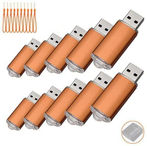 10 USB-Sticks, USB 2.0 Memory Sticks, Speicher-Sticks. Orange 512 MB