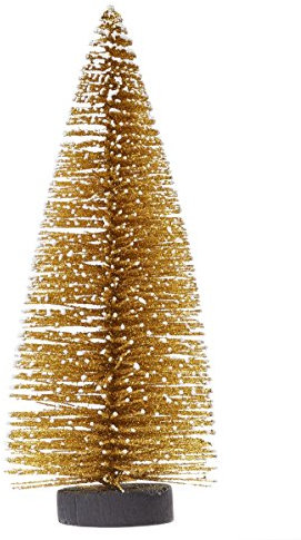 Hobbyfun Mini-Tanne m. Schnee, ca. 15 cm, Gold