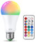 VARICART Lampadina RGB E27 10W, Cambiare Colore Lampadina LED con Telecomando, Bianco Freddo 6000K Dimmerabile Edison Lampadine Colorate - 12 Colore, Funzione Memoria e Timer, 100W Equiv. (1 Pezzi)