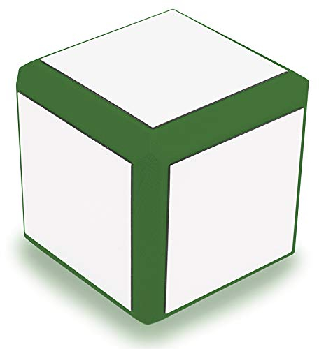 TimeTEX - Blanko-Würfel Grün 8 cm | Beschreibbarer Kunststoff-Würfel mit weißen Flächen | Abwischbar & wiederverwendbar für Schule & Spiele