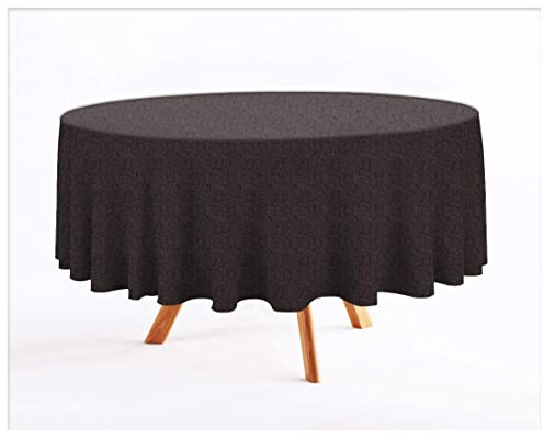 Rollmayer Hersteller abwaschbar Tischdecke Wasserabweisend/Lotuseffekt (Melange Grau 68, Oval 140x180cm) Leinenoptik Tischtuch mit pflegeleicht Fleckschutz, Oval, 4 Farbe & Größe wählbar