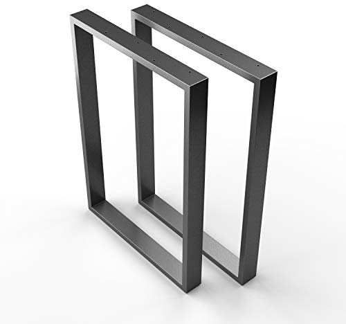 sossai® Stahl Tischkufen (pulverbeschichtet) TKK1 | Farbe: Anthrazit | 2 Stück | Breite 50 cm x Höhe 72 cm | Industrial Design Tischbeine, Tischgestell