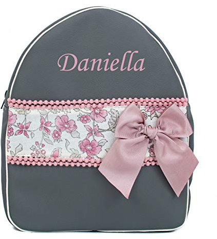 Borda y más Babyrucksack Kindergartenrucksack Kindergartentasche Backpack mit Namen personalisiert (Belle Grau)