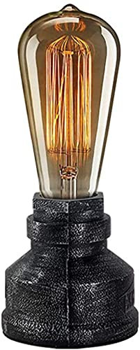 XIHOME Vintage American Village Style Desk Lamp Creative Table Lamps Alloy Metal Water Pipe Night Light,Rustic Loft Industrial Steampunk Retro Base Lights E27 LED Edison Table/Desk Lighting Fixture