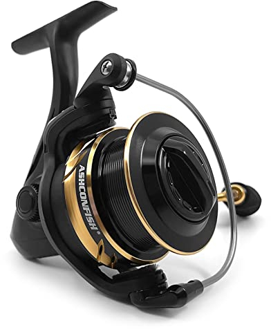 Ashconfish Spinning Angelrolle, Graphitkörper, 7 + 1 Edelstahl BB, Übersetzungsverhältnis 5,0: 1, leichte Spinnrolle für das Salzwasserfischen, mit 109 Yards geflochtener Schnur, AF2000B