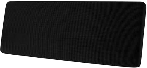 Sofa Sitzkissenbezug, Sofa Sitzkissenbezug Stretch, Elastischer Kissenbezüge, Husse Überzug Bezug Für Sofa Sitzkissen, rutschfest Stoff Tartan (Schwarz,Großer 3-Sitzer)