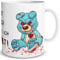 TRIOSK Tasse Horror Teddy Bär Sit-in mit Spruch Du bist lustig Dich töte ich zuletzt Geschenk Spaßtasse für Arbeit Büro Männer Frauen Kollegen, Keramik 300ml