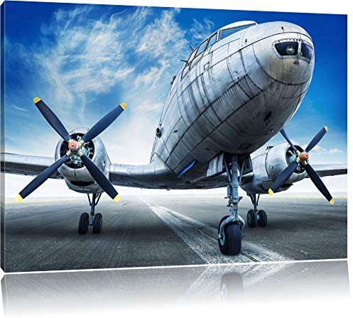 Pixxprint Historisches Flugzeug, Leinwandbild / 100x70 cm/Wandbild/Kunstdruck