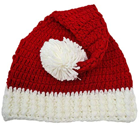 jowiha Strick Weihnachtsmütze für Kinder und Damen Strickmütze Rot Einheitsgröße