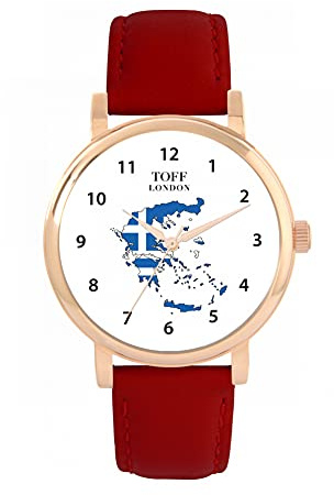 Toff London Uhr mit griechischer Flagge