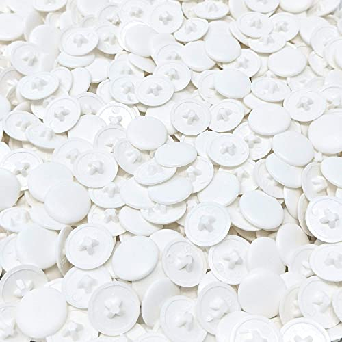 Pozi Screw Cover Caps, Pozidriv Push-Fit Covers for PZ1, PZ2, PZ3, PZ4 & PZ5 Screws, Made in Germany (White, Pozi No.3, 15mm Head x 2.4mm Deep - See Second Image for Size Guide, Pack of 25)