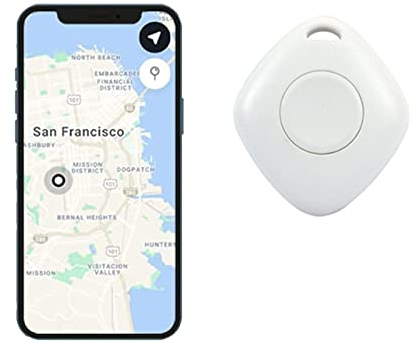TOTMOX Smart Bluetooth Tracker & Key Finder, Dispositif de localisation de clé avec Application, Suivi GPS pour Enfants, clés, Bagages, contrôle APP Compatible iOS Android, Lot de 1, Blanc