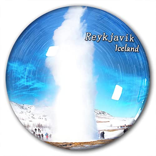 Kühlschrankmagnet, Motiv: Island, Reykjavik, dekorativer Magnet, Reise-Souvenir, Kristallglas