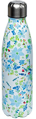 Bouteille Isolée (Gourde) 500ml en Acier Inoxydable pour Boissons Chaudes ou Froides Julie Dodsworth - Fleurs