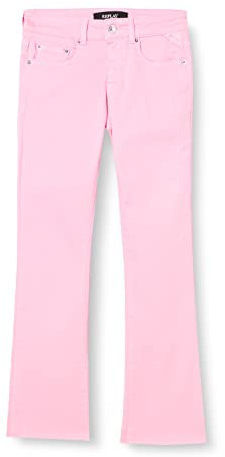 Replay Damen Jeans Schlaghose Faaby Flare Crop Flare-Fit