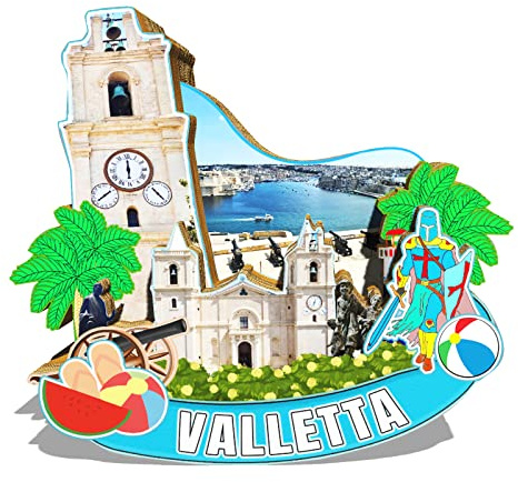 Orlybar Malta Valletta Magnet Kühlschrankmagnet aus Holz, 3D-Sehenswürdigkeiten, Reise-Sammelstück, Souvenirs, Dekoration, handgefertigt, 2