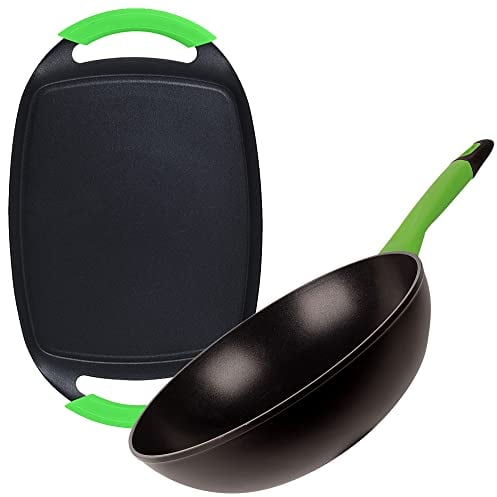 San Ignacio Juego de sartén wok + plancha grill antiadherentes colección Vitoria
