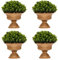 GIANTEX 4 Pezzi di Piante Decorative Artificiali Forma di Anas, Piante Finte da Esterno/Piante Finte da Interno Design per Casa, Ufficio, Giardino, 37x30x30 cm