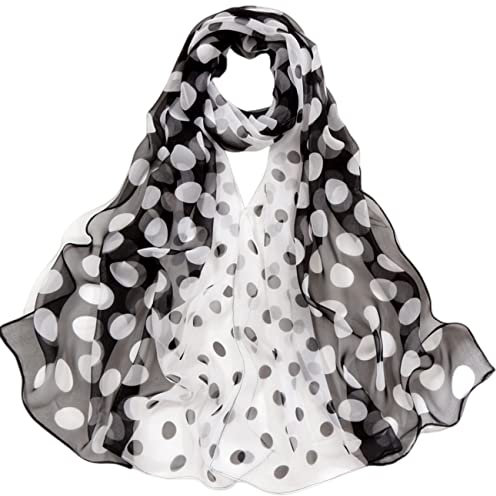 FAIRYGATE Schal Kopftuch Damen Sommer Frauen Seidenschal Elegante Leichte Lange Verlaufsfarben 100% Seidenschal Anti Allergie Tuch Sonnenschutz A4807