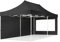 TOOLPORT 3x6m Faltpavillon Pavillon Partyzelt Gazebo Stahl 30mm, 2 Seitenteile, Panoramafenster, schwarz