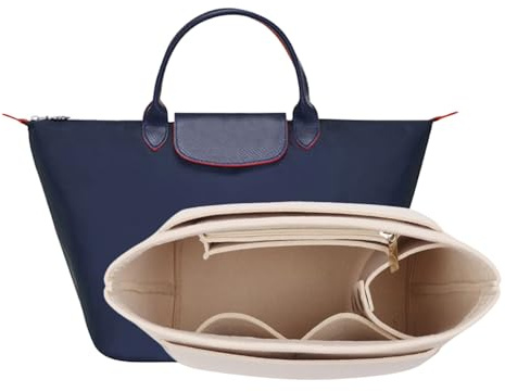 D.DUO Tascheneinsatz-Organizer, Geldbörsenzubehör,Passend Für Longchamp Tragetasche mit langem Griff (Beige,S (kurzer Griff))