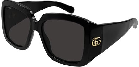 GUCCI Womens GG1402S Sunglasses, Black-Black-Grey, 55
