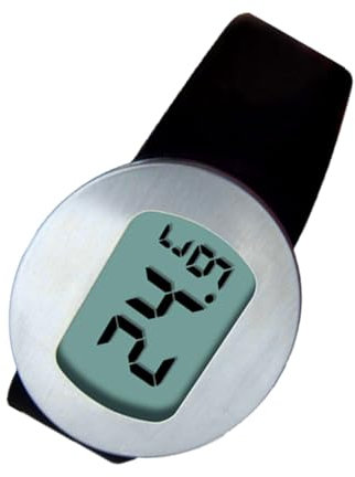 Flaschenthermometer mit Schnappverschluss Digital Schwarz Kunststoff Metall