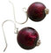 Boucles d'oreilles rondes en argent sterling violet foncé en verre de Murano