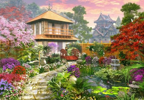Bluebird Puzzle - Japanischer Garten, Puzzle 1000 Teile - Traditioneller japanischer Feng Shui Garten - Erwachsenenpuzzle