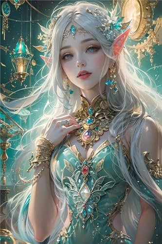 Waxonle Diamond Painting Karikatur Erwachsene, Elf 30x40 cm 5D Diamant Painting Set, DIY Crystal Arts Diamond-Painting, Diamond Painting Set, für Wand Deko Aesthetic Geschenke