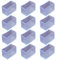 Lot de 12 protections rectangulaires en PVC transparent pour pieds de chaise, patins de meubles pour sols en bois dur, pieds de table, blanc (30 x 60 mm)