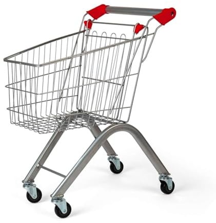 Bigjigs Toys Kinder-Einkaufswagen, lebensechtes Supermarkt-Rollenspielzeug