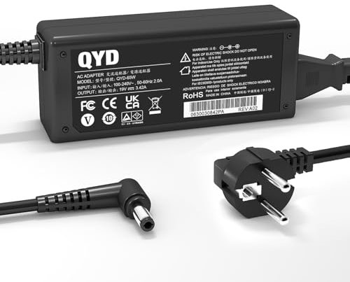 QYD 65W Cargador Portatil Compatible con LCD Monitor ASUS VG279Q VG278Q VG275Q VG245Q VG258Q VG258QR VG258QM VG248QG VG278QR VG278QE VG278QF MX279H VX239H VX279H MX239H LS246H Adaptador Alimentador