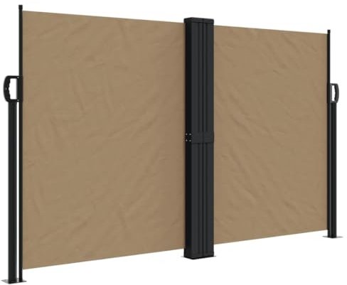 vidaXL Seitenmarkise, Sichtschutz Ausziehbar, Windschutz Sonnenschutz für Garten Balkon Terrasse, Seitenrollo Seitenwandmarkise, Taupe 140x1200cm