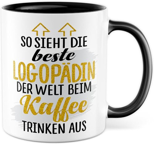 Taza del logopeda del habla regalo del logopeda So sieht die beste Logopädin der Welt aus Geschenkidee Kaffee-Becher Beruff Kaffeasse lustig