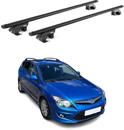 OMAC Dachträger für Citroen C5 Kombi 2001-2017 Aluminium Schwarz | TÜV geprüft, bis 90 kg Traglast, T-Nut-Befestigung, für Standard-Dachreling geeignet, Querträger, Grundträger