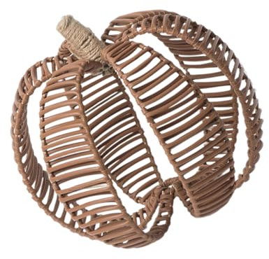 VOCUE Lifelikes - Decorazione ornamentale a forma di zucca, in rattan, in ferro, per ambienti domestici